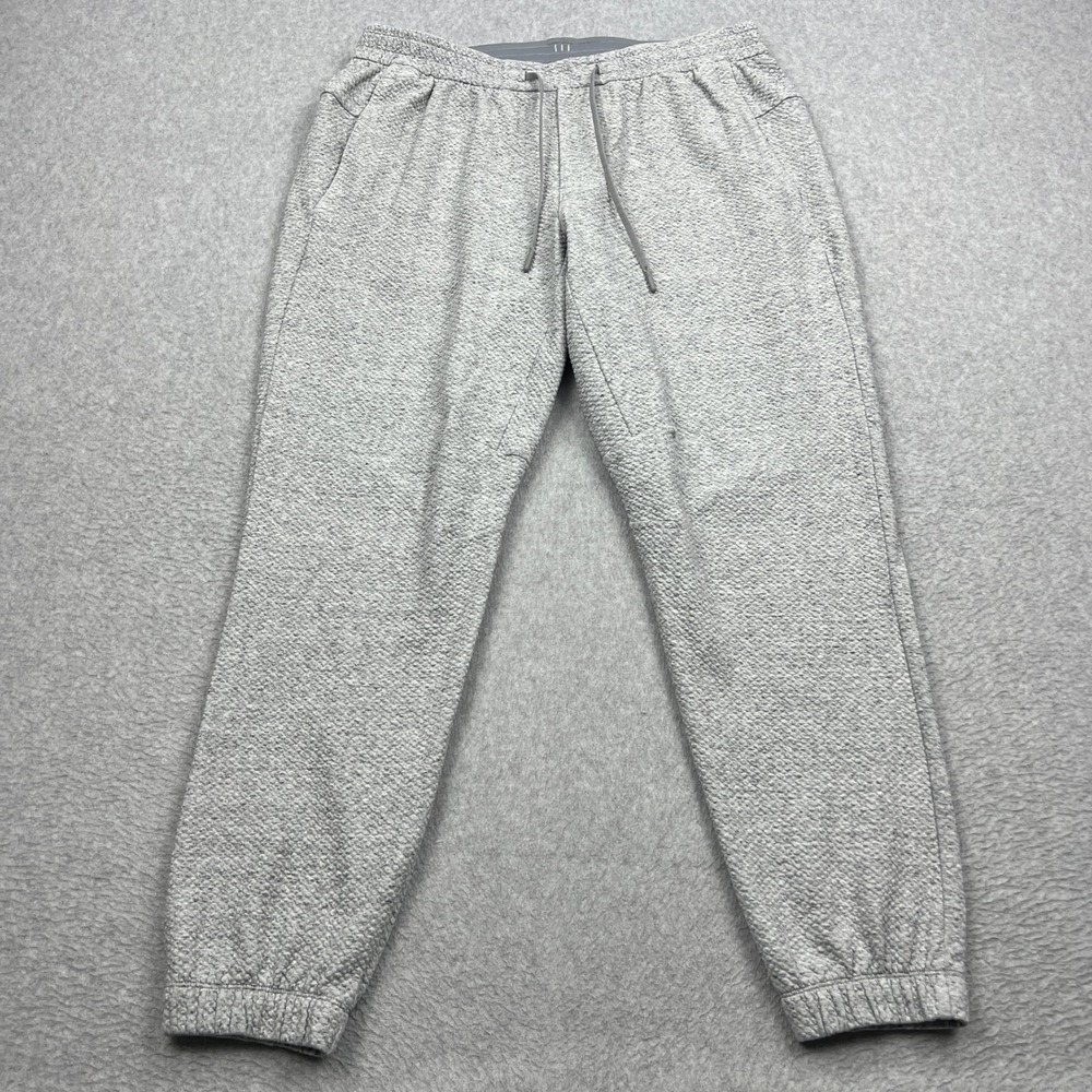 Lululemon Textured Double Knit Jogger Sweatpants Mens XL Grey Drawstring Tapered